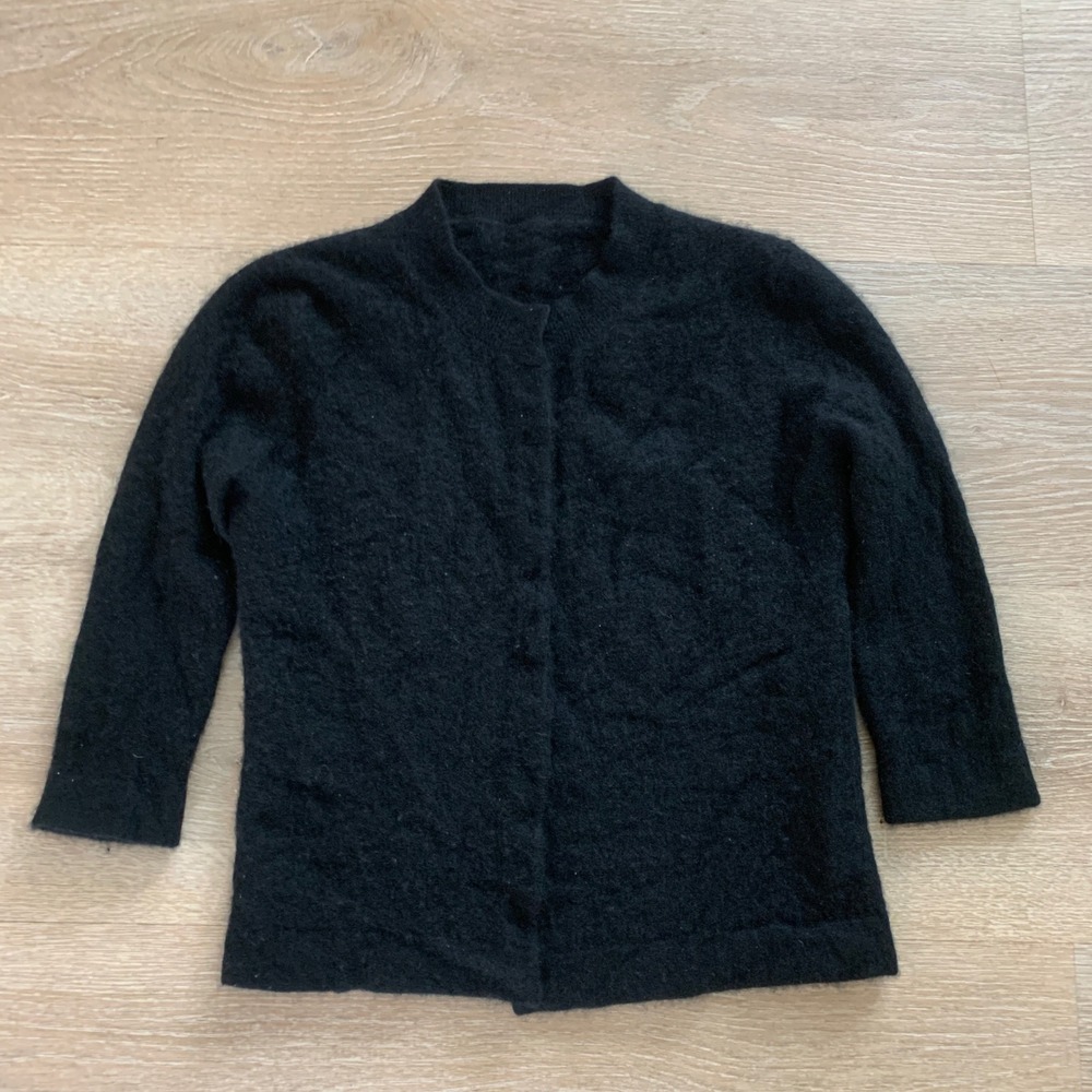 Balenciaga Womens Black‎ 100% Cashmere Button Front Cardigan Sweater size S
